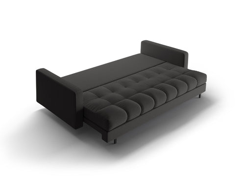 Cosmopolitan Design Slaapbank met opbergdoos Bali 3-zits, structurele stof donkergrijs - 84x222x105cm