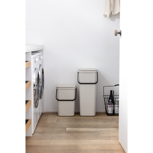 Brabantia Sort & Go afvalemmer, 25 liter - Soft Beige