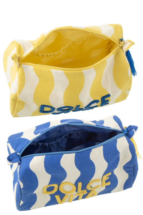 J-Line toilettas Ciao amore - katoen - roze/oranje - 2 stuks - vtwonen shop