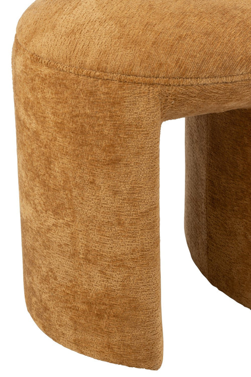 J-Line kruk Rond - textiel - oker
