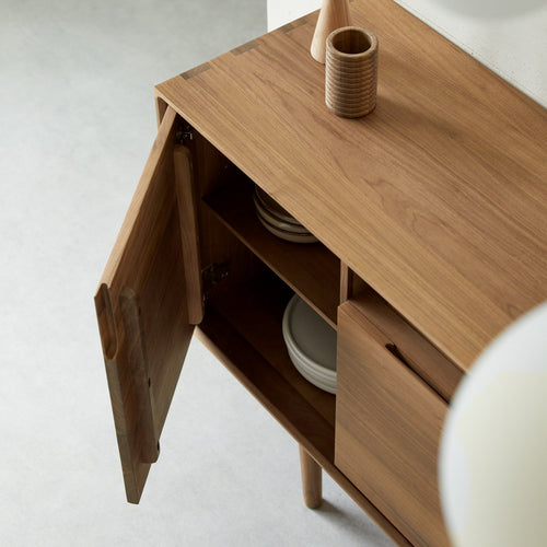 Tikamoon Dressoir van massief notenhout 180 cm - Bruin