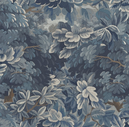 Sanders & Sanders behang bladeren donkerblauw - 53 cm x 10 m - 640997