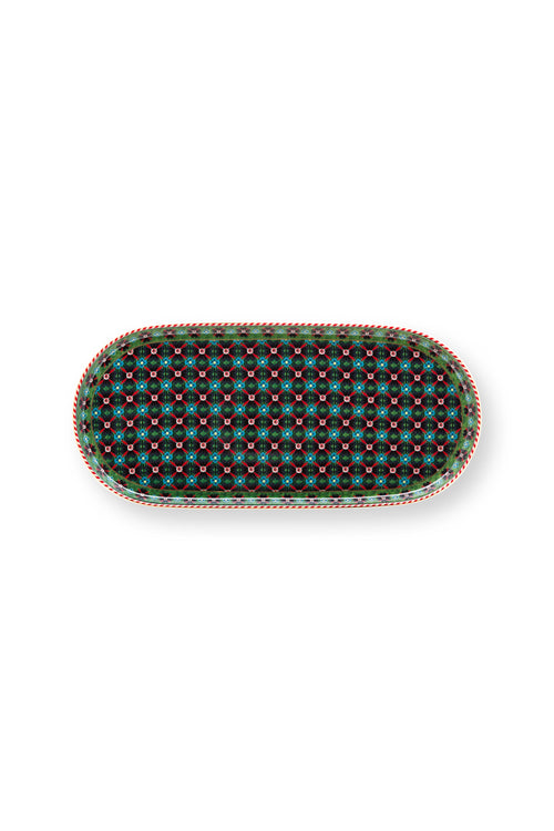 Pip Studio - Berry Blues Clover Green - Plateau voor Suikerpot en Melkkan - 25x12cm