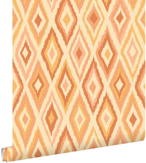 ESTAhome behang ruiten geel en oranje - 50 x 900 cm - 131688