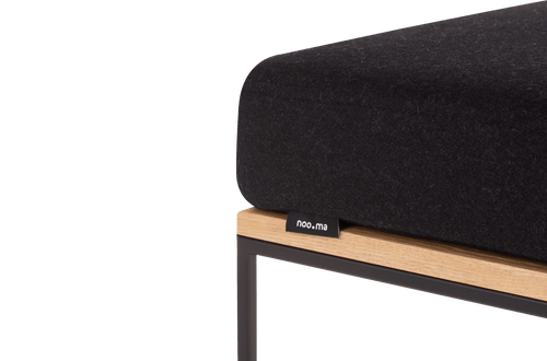 noo.ma FEO Poef - Oak / Black Tie Wool - vtwonen shop