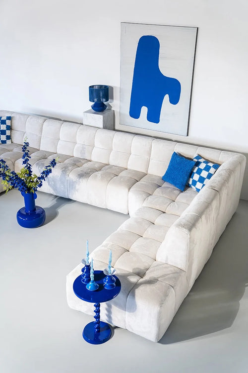 FurniLux Kaarsenhouder set van 3 yack - blauw - 10x10x19 cm - vtwonen shop