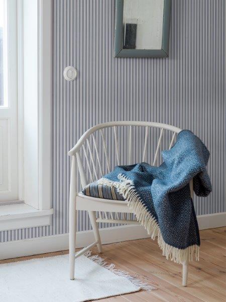 Borastapeter behang strepen vergrijsd blauw - 53 cm x 10.05 m - 660511