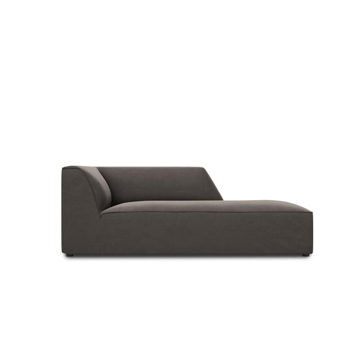 Cosmopolitan Design - Ligstoel rechts Siena flueel donkergrijs - 181x93x69cm