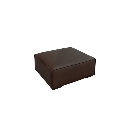 Cosmopolitan Design - Poef Turin echt leer donkerbruin - 100x100x39cm