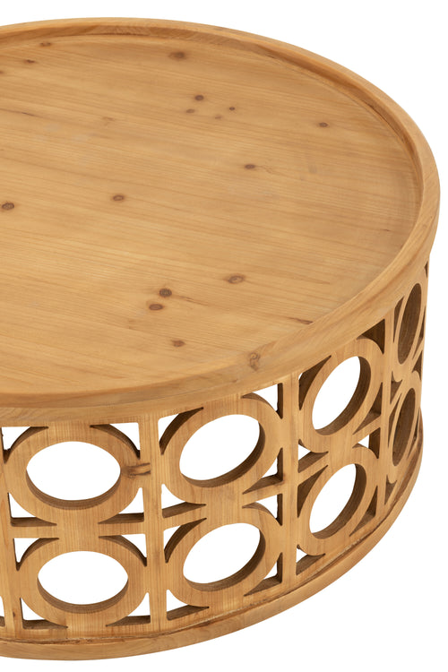 J-Line salontafel Gekerfd - hout - naturel - vtwonen shop