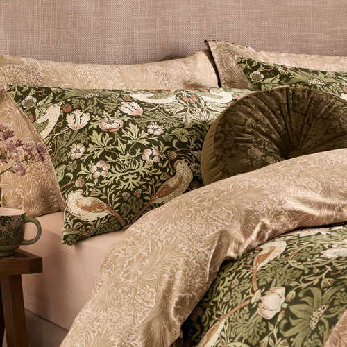 William Morris at Home Dekbedovertrek Tweepersoons Strawberry Thief Nettle 200 x 200cm
