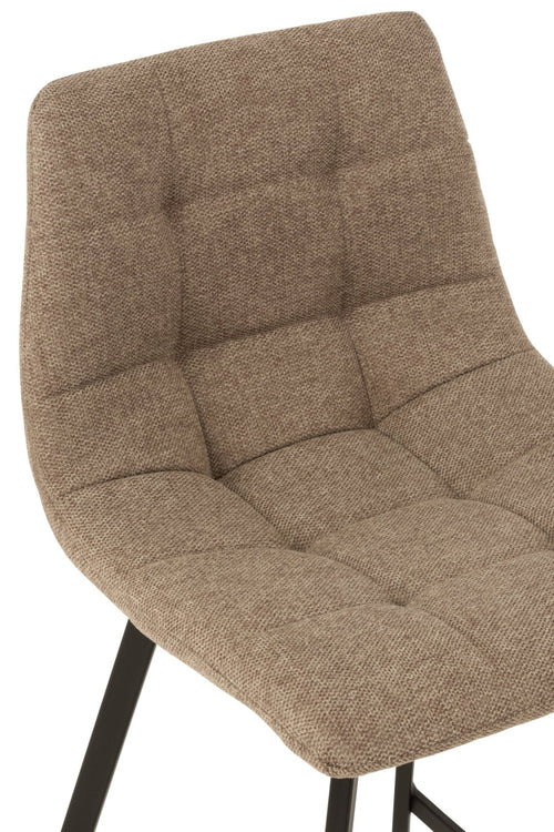 J-Line barstoel Stephane - textiel/metaal - beige - 2 stuks