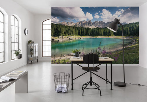 Sanders & Sanders fotobehang landschap met water groen en blauw - 450 x 280 cm - 612617
