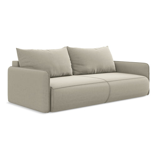 LaMiaSofa 3-zits slaapbank Palermo - velours - parel - 216x105x86