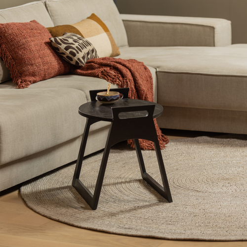 WOOOD vloerkleed Utopia - Wol/Katoen - Naturel - 1x200x200 - vtwonen shop