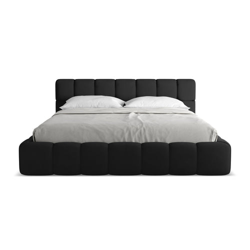 LaMiaSofa Bed met opbergruimte Roma - chenille stof - zwart - 200x228x82