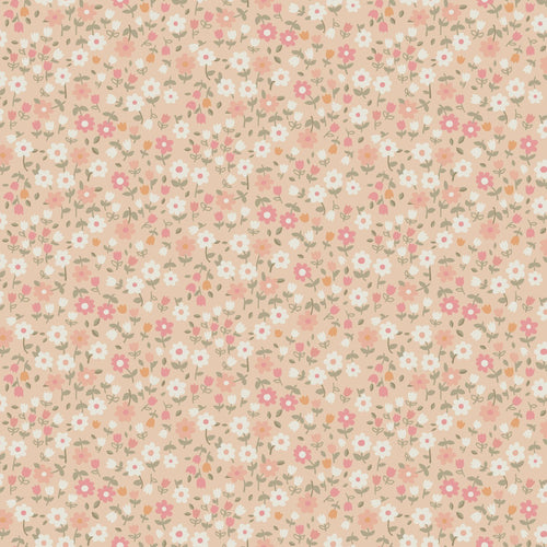 ESTAhome behang bloemetjes roze, groen en wit - 50 x 900 cm - 139469