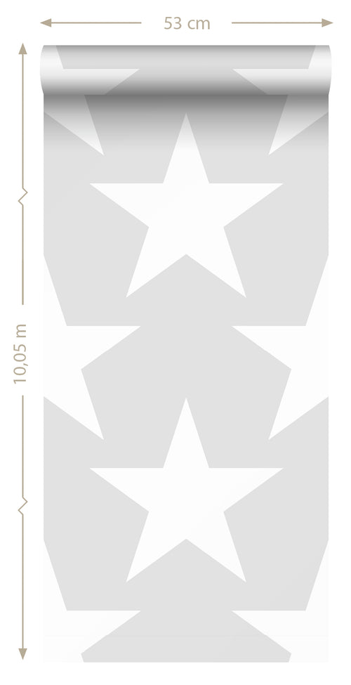 Sanders & Sanders behang sterren lichtgrijs - 53 cm x 10.05 m - 935257