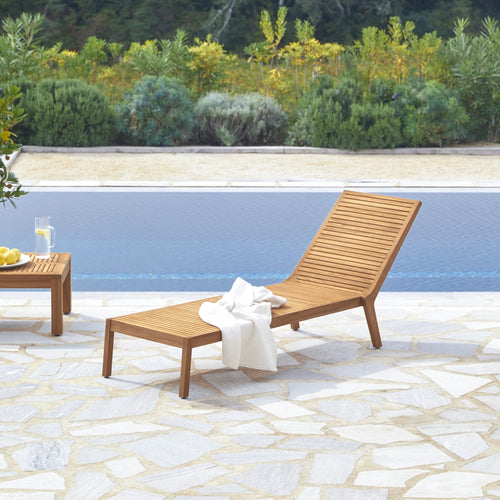 Tikamoon Teakhouten ligbed voor buiten Teo - Naturel - vtwonen shop