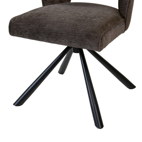 Giga Meubel Eetkamerstoel Mara - Stof/Metaal - Taupe - Set van 2