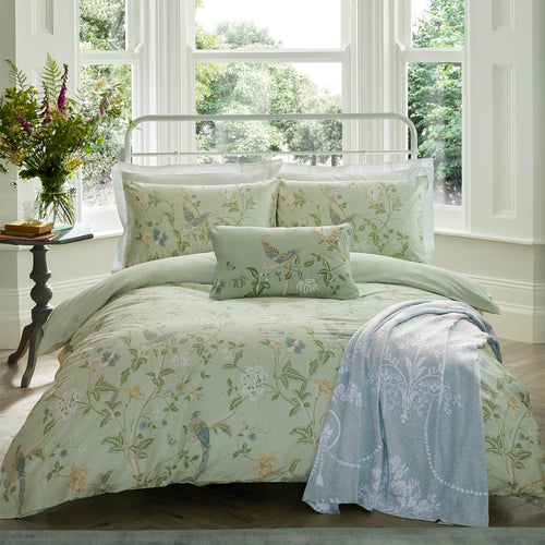 Laura Ashley Dekbedovertrek incl. 2 kussenslopen Summer Palace Eau de Nil 230cm x 220cm - vtwonen shop
