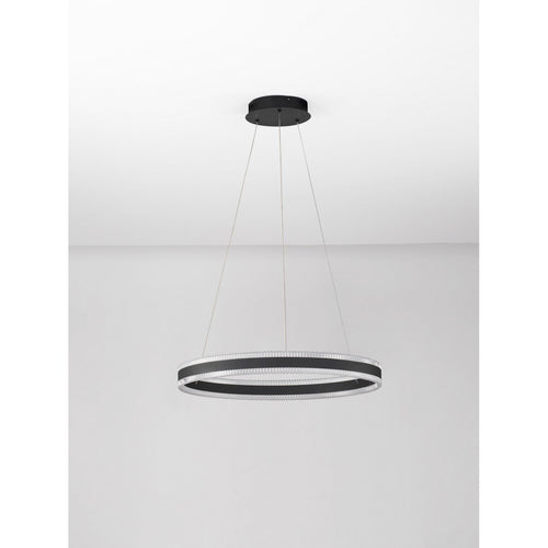 Nova Luce ALARO Geïntegreerde LED-hanglamp voor plafond, zandkleurig zwart, Triac dimbaar, 46W, 3067lm, 3000K