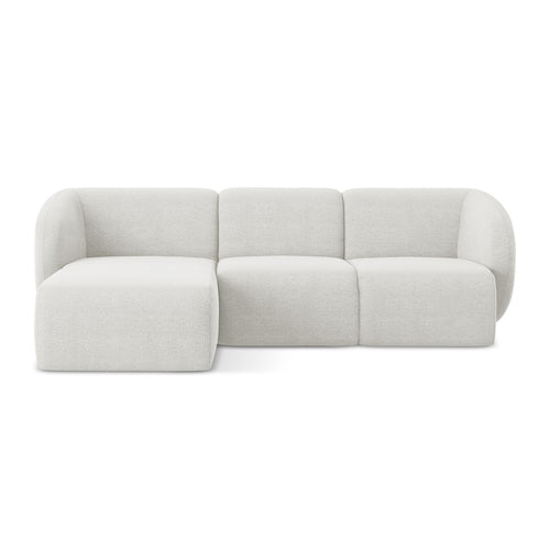LaMiaSofa hoekbank links Cervo - bouclé - wit - 248x166x96