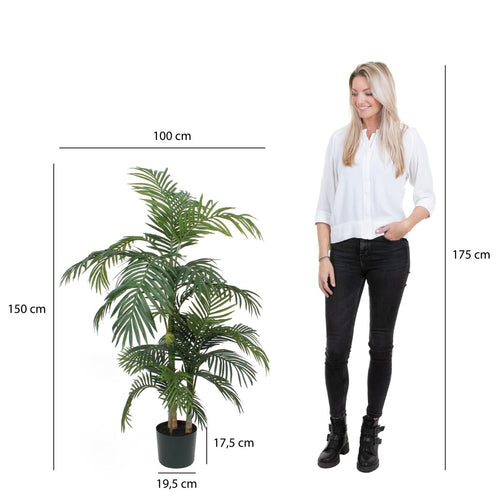 Mica Decorations Areca palm Kunstplant - H150 x Ø100 cm - groen