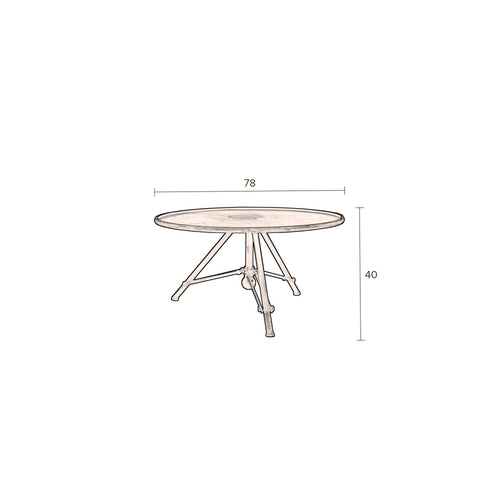 Dutchbone Brok Bijzettafel Rond 78 cm Zwart - vtwonen shop