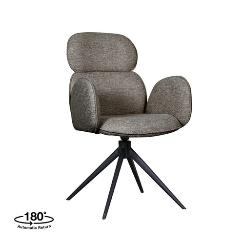 LABEL51 Eetkamerstoel Vidar - Grijs Bouclé - Draaibaar - Set van 2 - vtwonen shop