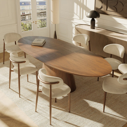 Premium Interiors - Set van 2 stoelen LINA - krullend fluweel beige 52cm