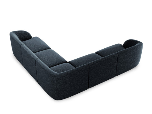 Micadoni Symmetrische hoekbank Miley 5-zits, chenille, koningsblauw - 255x255x70cm
