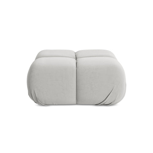 LaMiaSofa Poef Sanremo - velours - zilver - 95x95x41
