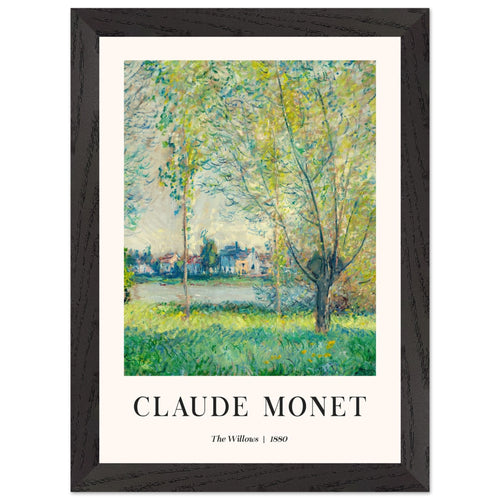 Artfulprints Poster met Lijst Claude Monet - The willows   - A4 21x29.7 cm - Groen