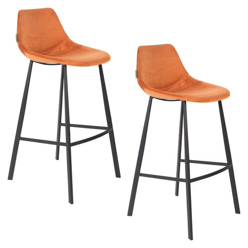 Dutchbone Franky Barkruk Oranje 80 cm - Set van 2 - vtwonen shop