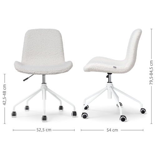 Nolon Nout-Fé Bureaustoelen Set van 2 - Teddy Wit - Wit Onderstel - vtwonen shop