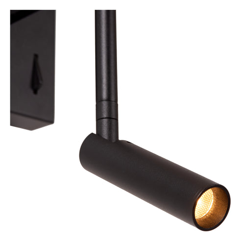 Lucide wandlamp FINAN - Geïntegreerde LED - Zwart