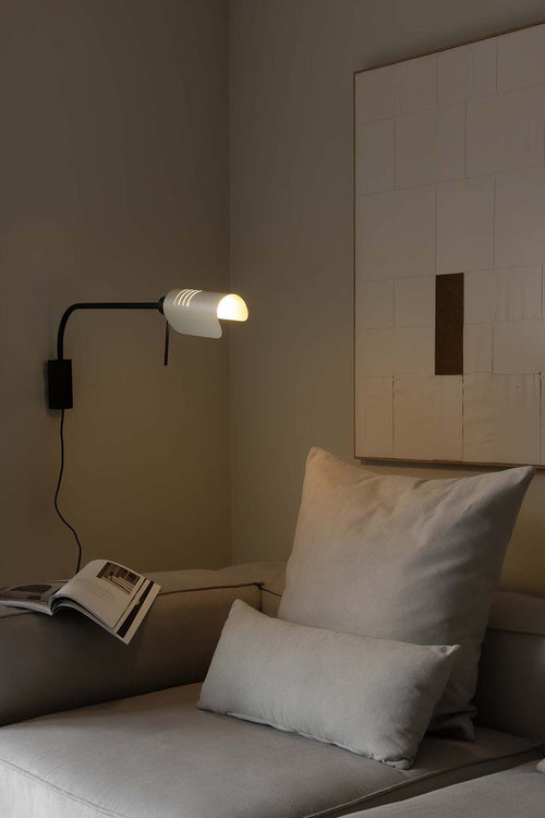 Faro Martinica XL Leeswandlamp Zwart, Beige 1x E27