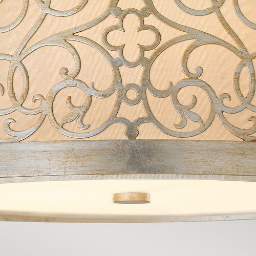Elstead Arabesque - Plafondlamp Zilver Blad 2 Lichten, E27