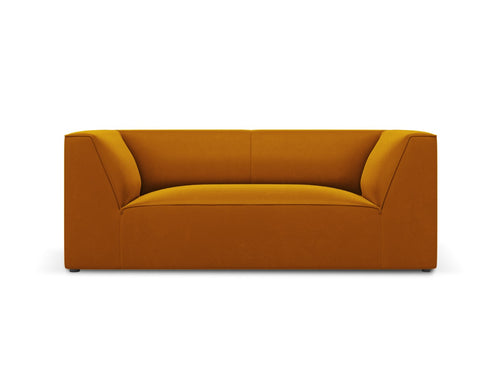 Micadoni Bank Ruby 2-zits, flueel, geel - 93x174x69cm