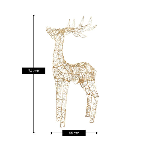Luca Lighting Hert Champagne Warm Wit LED - Kerstversiering met 350 Warmwitte LED-lampjes - Inclusief Adapter en Timerfunctie - Kerstverlichting