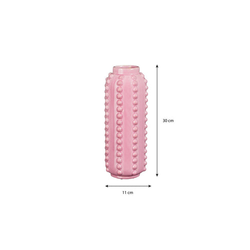 Mica Decorations Boaz Vaas - H30 x Ø11 cm - Keramiek - Roze