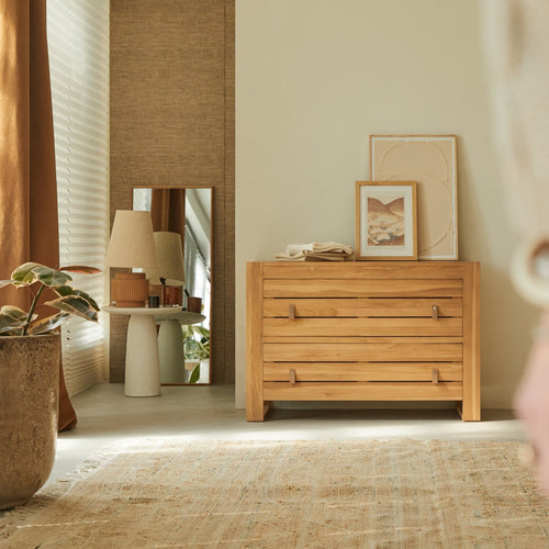Tikamoon Kindercommode van massief teakhout - Naturel