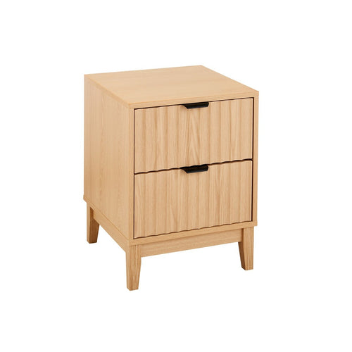 Calicosy - BOLOGNE Nachtkastje 2 lades - Licht hout - 40x40x52 cm
