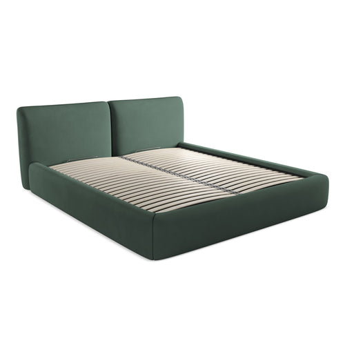 LaMiaSofa Bed met opbergruimte Milano - chenille stof - groente - 200x228x82