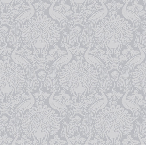 Laura Ashley Vliesbehang - Peacock Damask Pale Slate - 10mx52cm - vtwonen shop