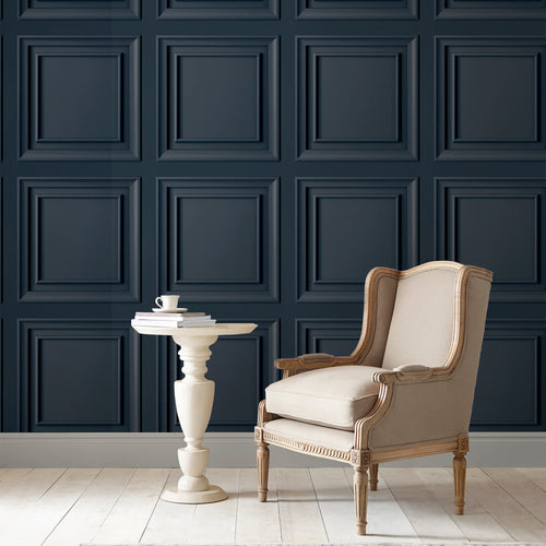 Laura Ashley Vliesbehang - Redbrook Wood Panel Dark Seaspray - 10mx52cm - vtwonen shop