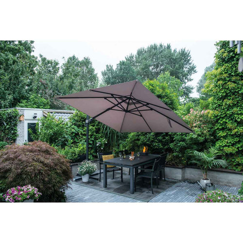 Garden Impressions zweefparasol Lumen LED zand kleurig doek - 300x300 cm - vtwonen shop