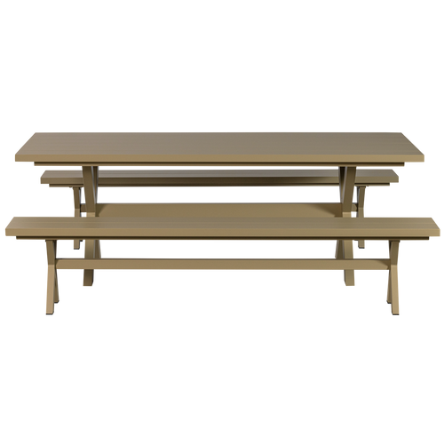 WOOOD picknicktafel tuin Delta - Aluminium - Groen/Zand - 75x220x105 - vtwonen shop