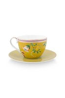 Pip Studio La Majorelle Kop en Schotel - Servies - Set van 2 kopjes en schoteltjes - Geel - 280ml - vtwonen shop